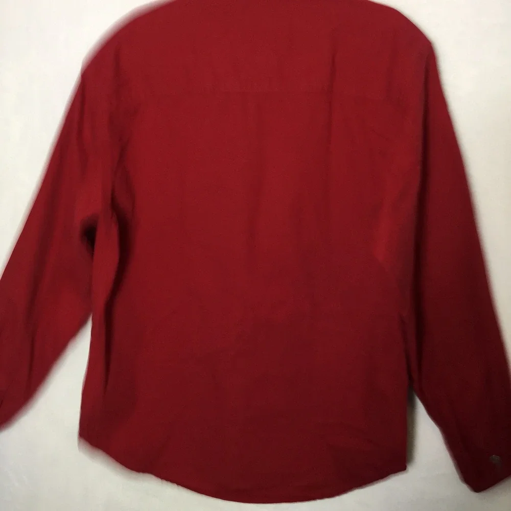 Levi's Red Long Sleeve Button Down Brushpopper Cowboy‎ Shirt Thick Duty Warm